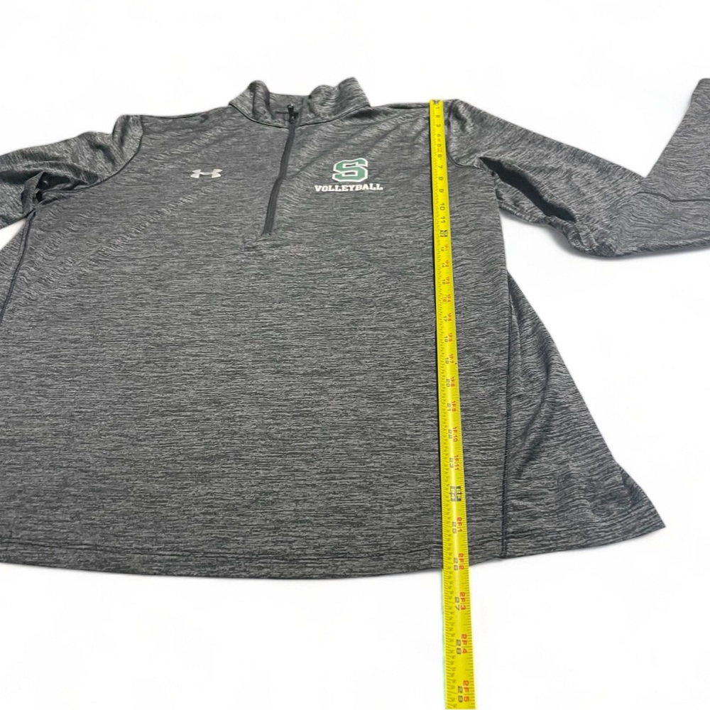 Under Armour Gray Quarter-Zip Pullover S Logo Volleyball HeatGear Loose Fit XL - Picture 10 of 13